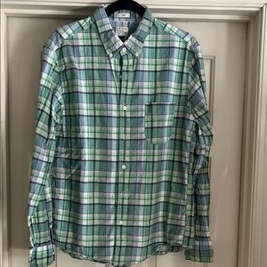 J. Crew Madras Plaid Button Down Mens L